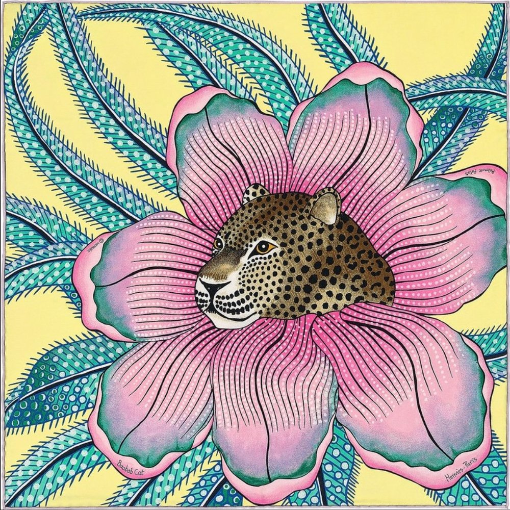 🐆 NEW Gorgeous Hermes Baobab Cat Scarf 90x90 Giftable Package